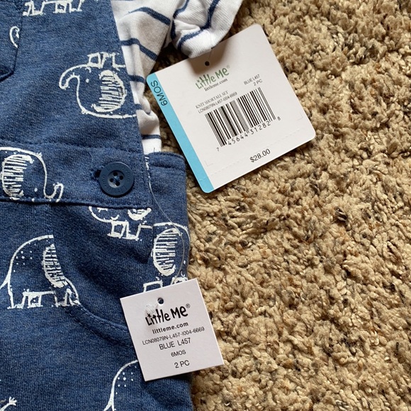 Infant boys elephant print shortall set - Picture 4 of 5